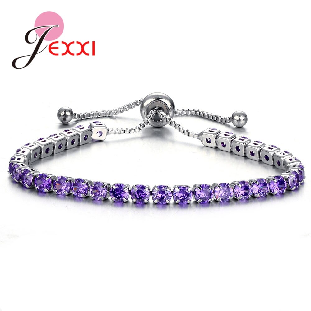 Genuine Austrian Crystal Bracelets For Women White CZ Stone Link Chain Charm Bracelet Best For Lover Wedding 925 Silver: 4-Y