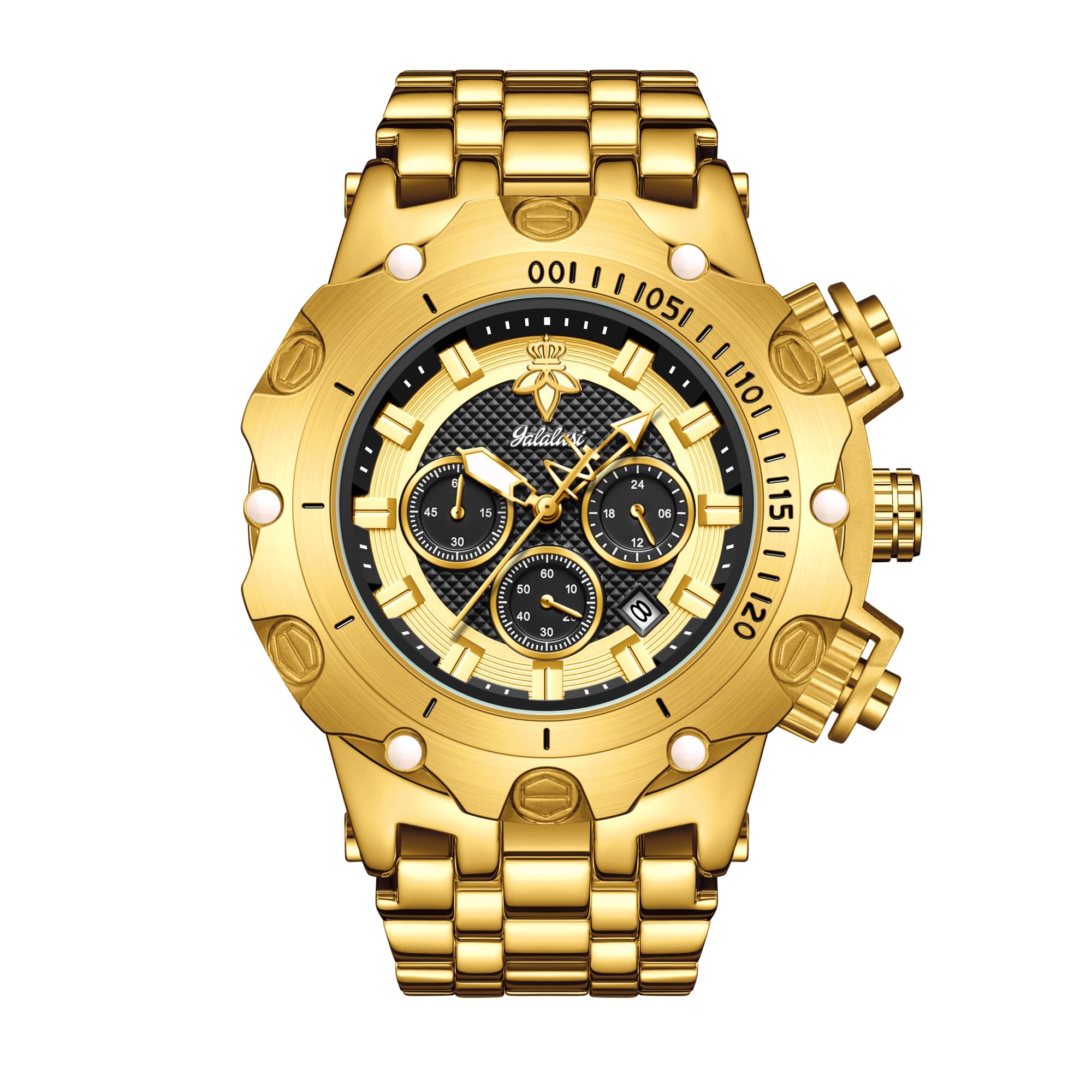 YaLaLuSi Men's Quartz Watch Dominant Multi Functional Practical Style Timepiece for Gentlemen: Gold