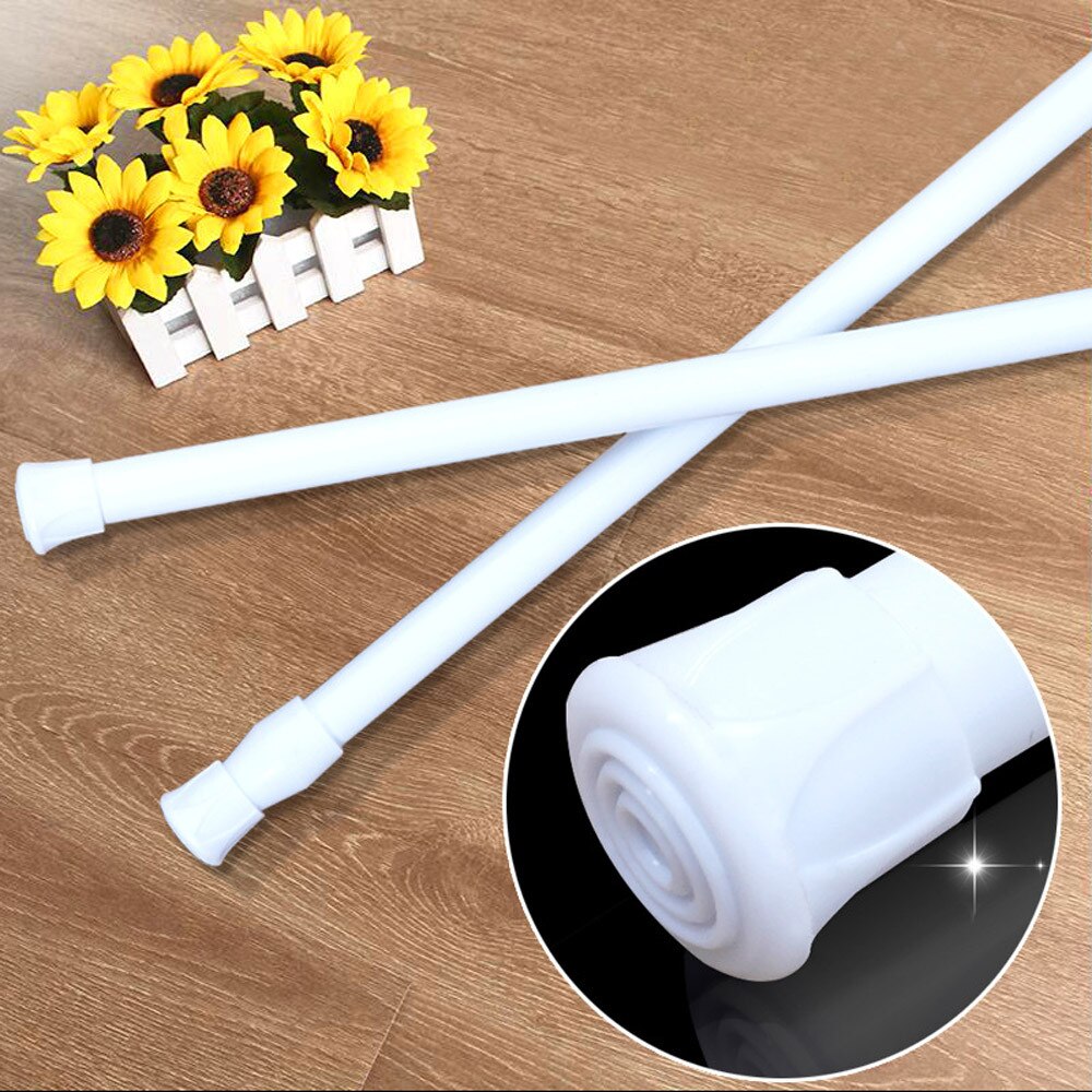 Bathroom Product Supply Spring Loaded Extendable Telescopic Net Voile Tension Curtain Rail Pole Rod Rods Shower Curtain Poles