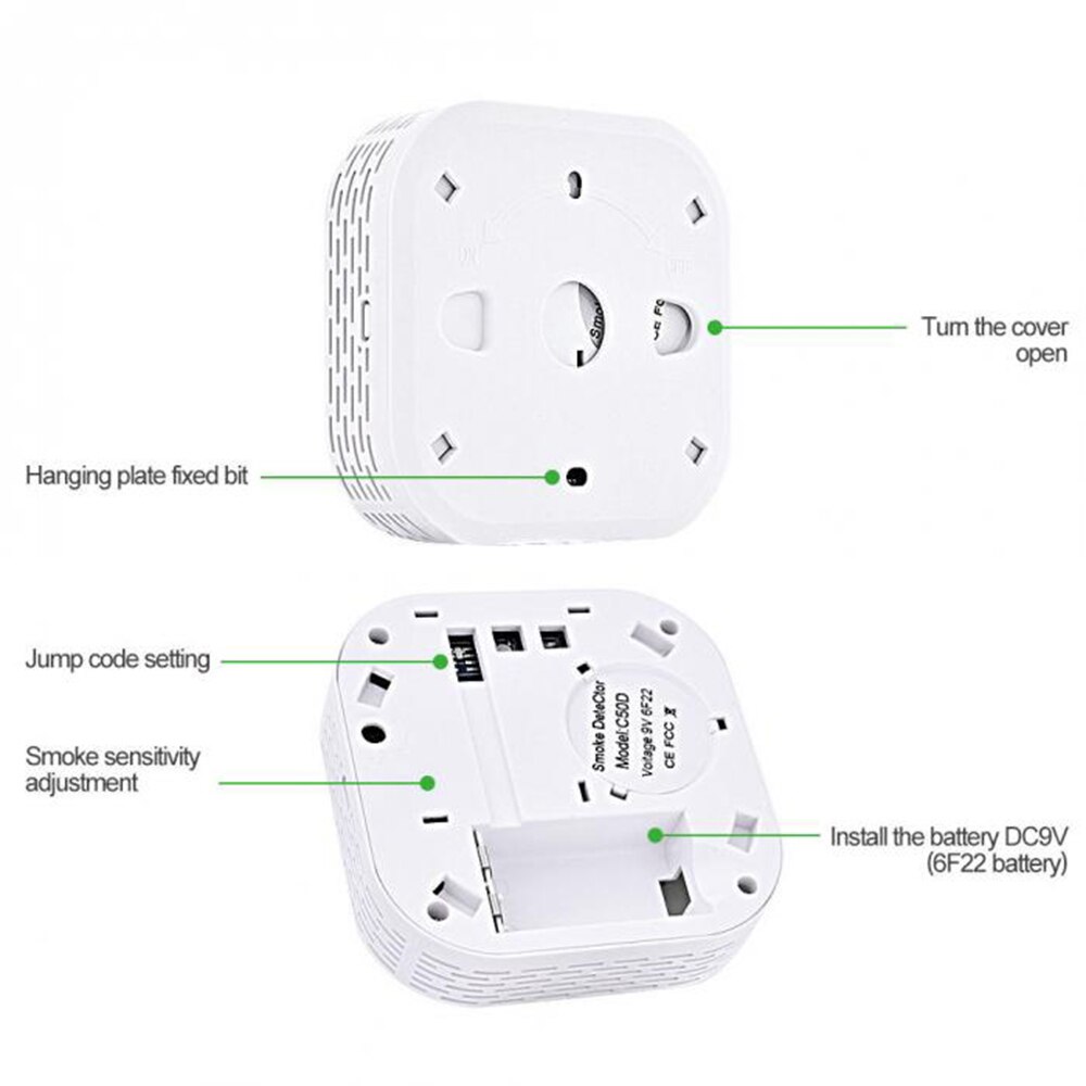 360 Degree Smoke Anti-Fire Detector Wireless Sensor Fire Alarm For Home Office Security Fire Equipment