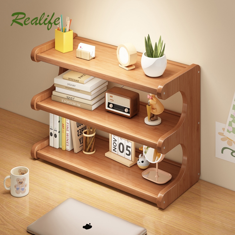 Realife Desktop Storage Rack Multi-layer Storage Rack Bookshelf Kitchen Supplies Office And Home Cup Holder Household Good Items