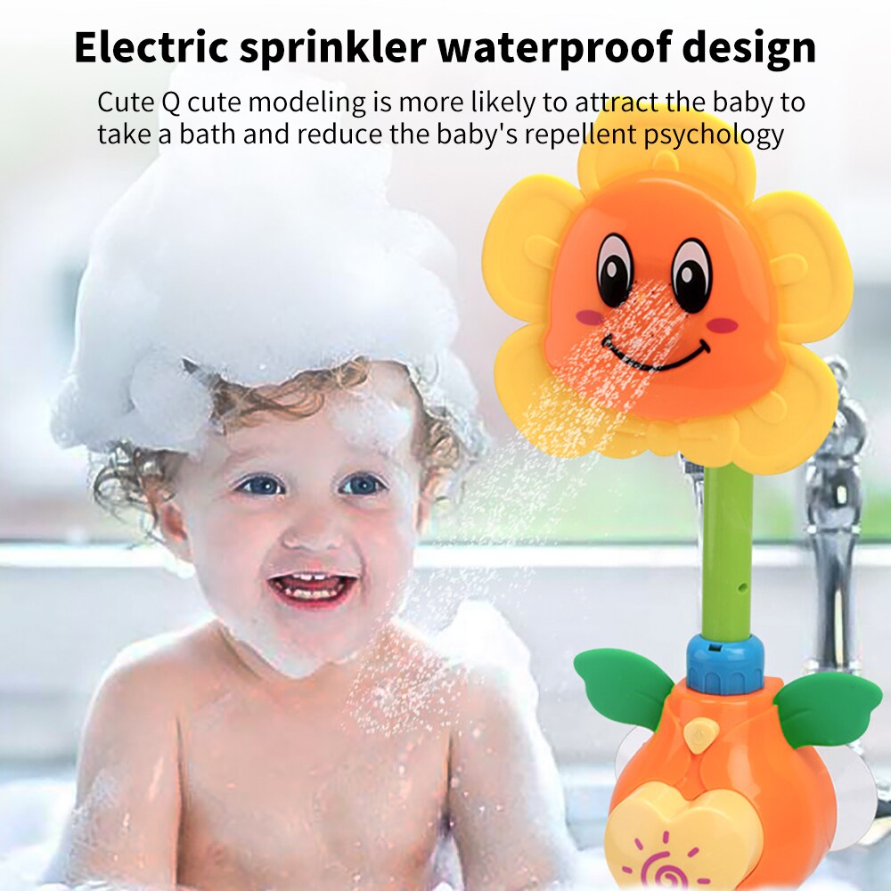 Baby Shower Toy Sunflower Shower Cartoon Sun Flower Spray Bathroom Summer Water Toy Baby Bath Game Toy Infant Funny Water Games