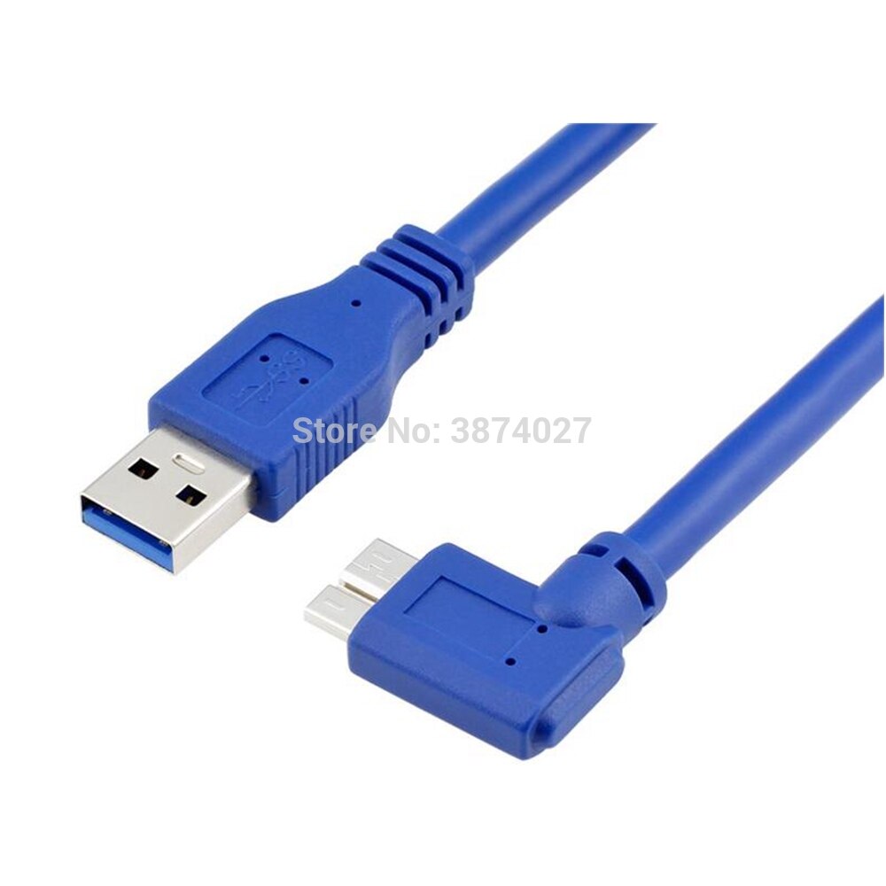 High Speed USB 3.0 to 90 Degree Right Angled Micro B Cable for Mobile Hard Disk USB 3.0 Cable line 60cm/100cm
