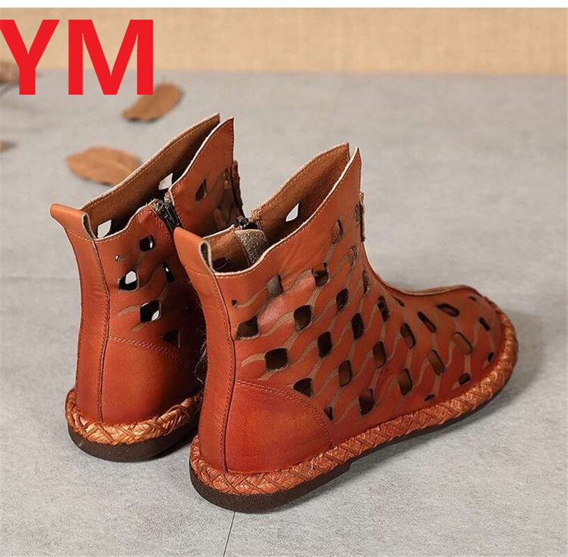 Gladiator Summer Spring Women Sandals Boots Platform Flat Ankle Hole hole ZIP hollow Ladies Shoes Zapatos De Mujer