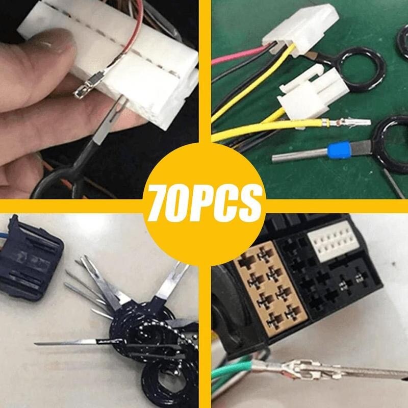 70 teile/satz Terminal Auswerfer Kit Elektrische Draht Crimp Stecker Stecker Automotive Extractor Terminal Kit Kit Zubehör Stoßen Z8T1