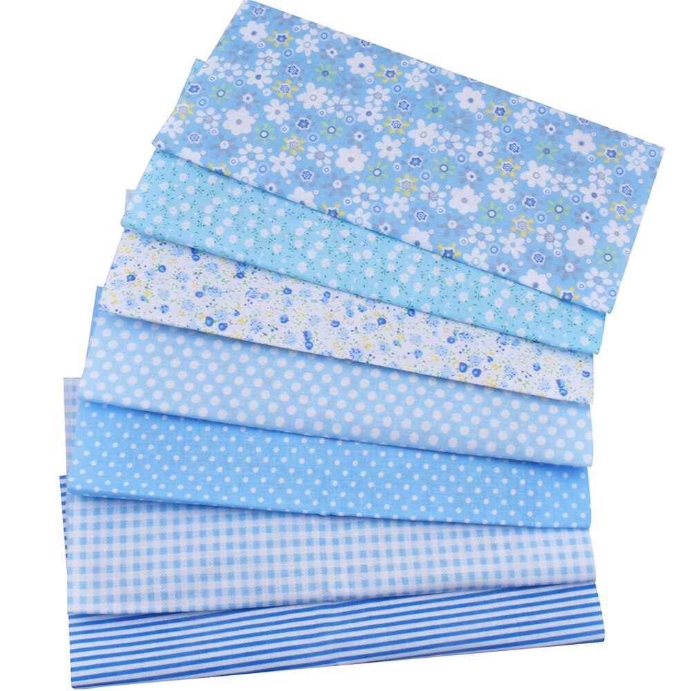 20x25cmFloral Plaid Stripe Cotton Fabric,Sewing Quilting DIY Patchwork Fabric Bundle, Handmade Cloth: 11 7pieces