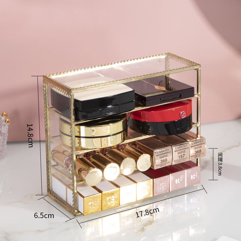 Acryl Draagbare Transparante Make-Up Organizer Opbergbox Make Up Organizer Cosmetische Organizer Make Opberglades Organizer: 6