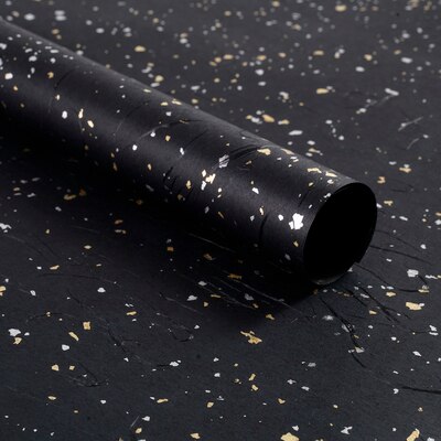 10Pcs Gold Silver Shiny Waterproof Flower Wrapping Papers Christmas Wrapping Papers Craft Papers: black