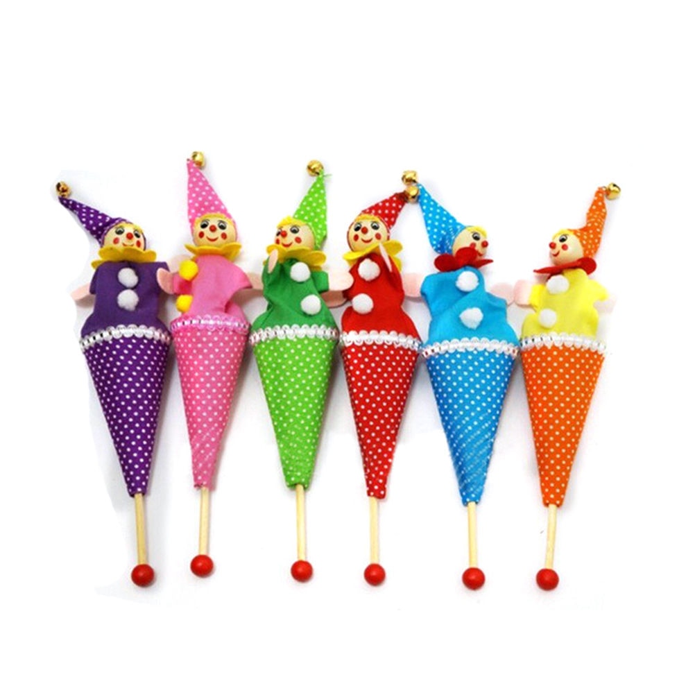 Populaire Baby Kids Smile Gezicht Clown Marionet Speelgoed Bell Hide Seek Pop Up Telescopische Educatief Speelgoed