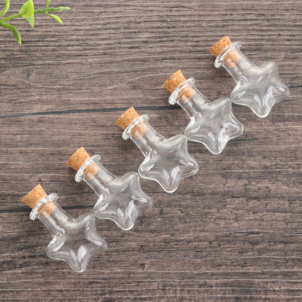 5 Stuks Mini Glazen Kurk Flessen Lege Sample Potjes Willen Fles Diy Hangers Kurk Opslag Flacon Bruiloft Woondecoratie