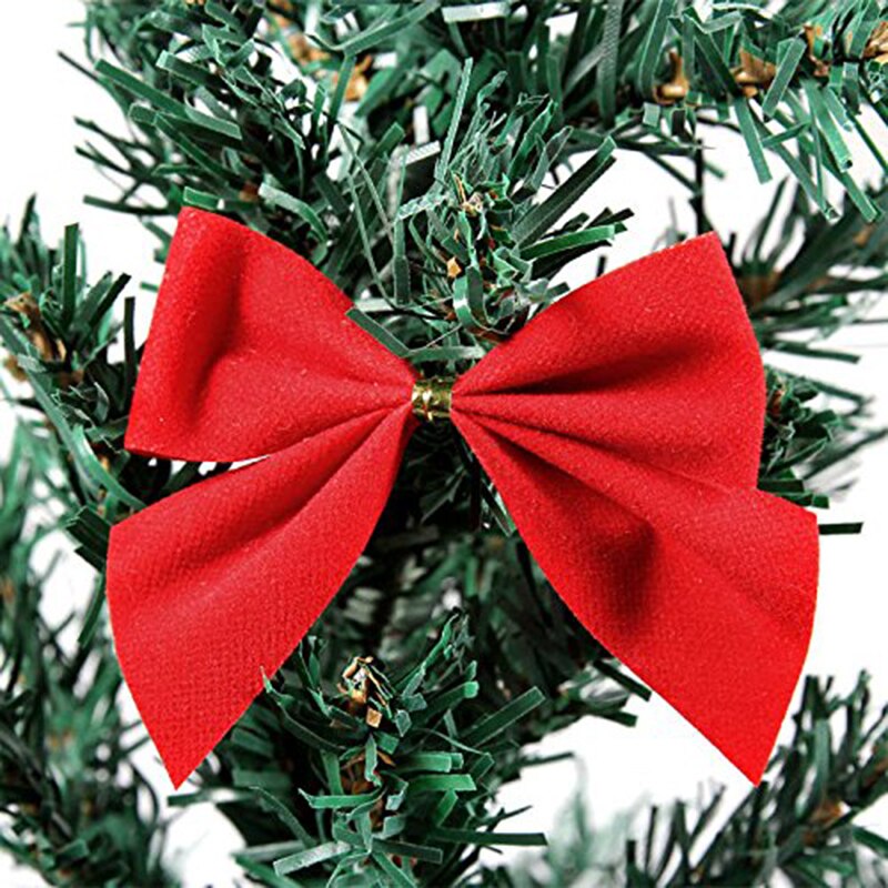 12Pcs Kerst Strikken Opknoping Decoraties Goud Zilver Rode Strik Kerstboom Ornamenten Nieuwjaar Navidad Thuis Decor