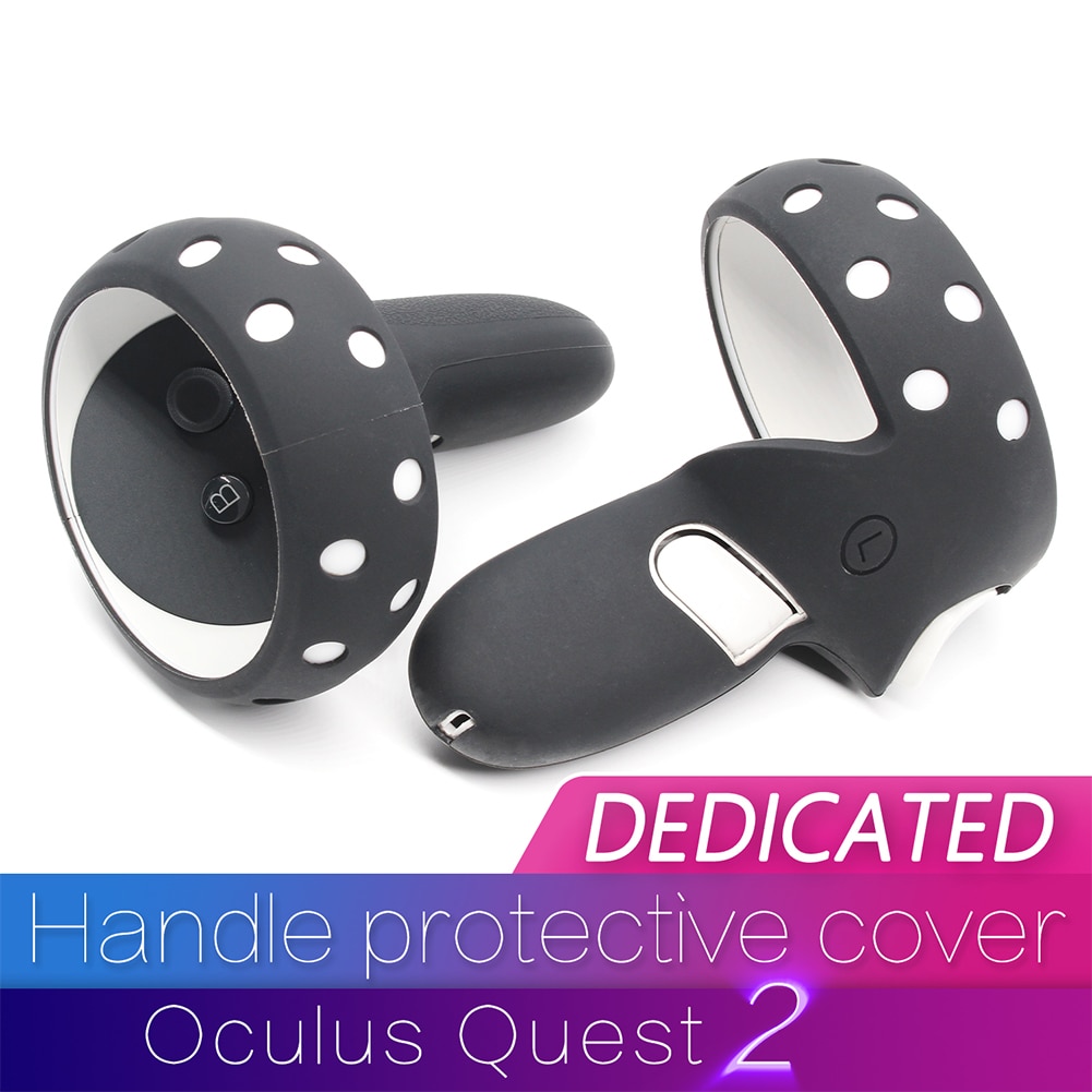 1pair VR Glasses Handheld Silicone Home Soft Smooth Touch Controller Grip Cover Dustproof Gaming Accessories for Oculus Quest 2