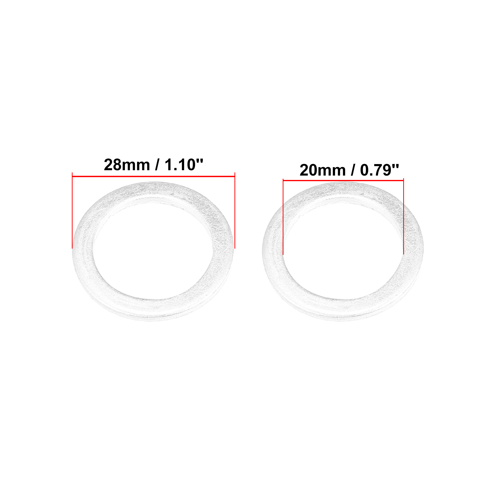 X autohaux 15 stk. motoroliepresserskiver bundproppakninger 14/16/18/20/22 mm stk. aluminium sølvfarvede bilreservedele: Gul