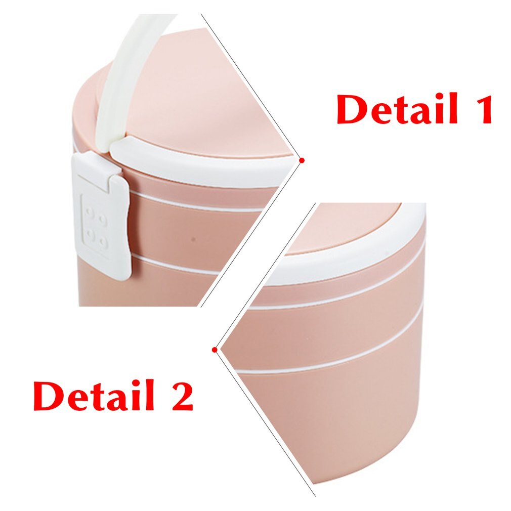 Portable Handle Lunch Box Round Double-layer Fitness Lunch Box Plastic Microwave Heating Fresh-keeping Sealed Lunch Box