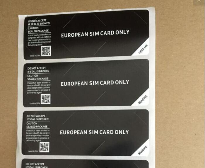 50 Stuks Zwart Wit Sim-kaart Alleen Seal Label Sticker Voor Sam Telefoon Pakket Box Afdichtstrip