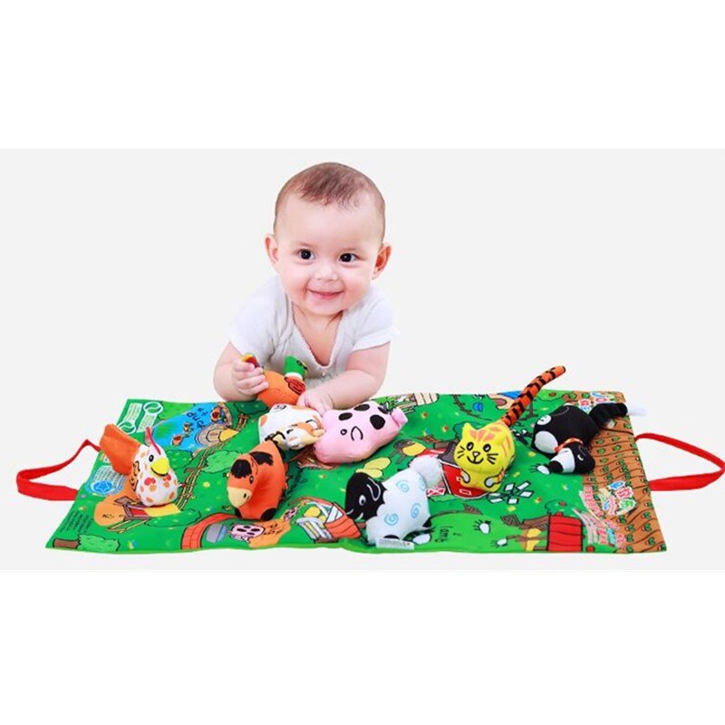 4 styl niemowlę czytanie edukacyjne zabawki szeleszczący dźwięk grzechotka dzwon 3D rozkładanie aktywność historia tkanina książka zagraj w mata dla niemowlęcia 40% taniej