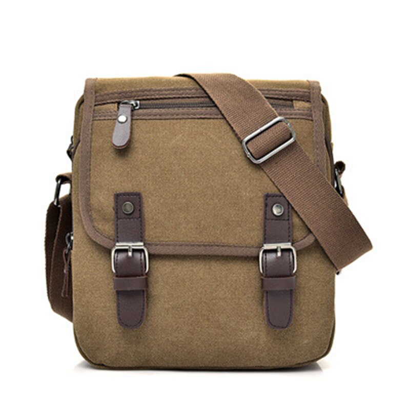 Retro Casual Office Travel Crossbody Bag Canvas College Student Messenger Bag Shoulder Bags: coffee