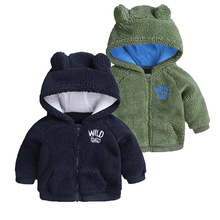 Pasgeboren Baby Jongens Meisje Cartoon Beer Brief Lange Mouwen Warm Kapmantel Snowsuit winter baby kleding moletom feminino inverno