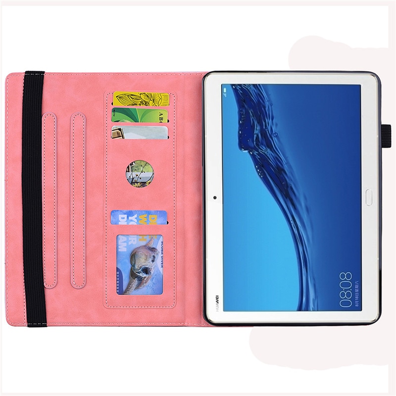 Huawei mediapad  m5 lite 10 bah 2-l09/w19 dl-al09 kotelo ylellinen vintage nahkakansi jalusta smart kotelo huawei  m5 lite 10