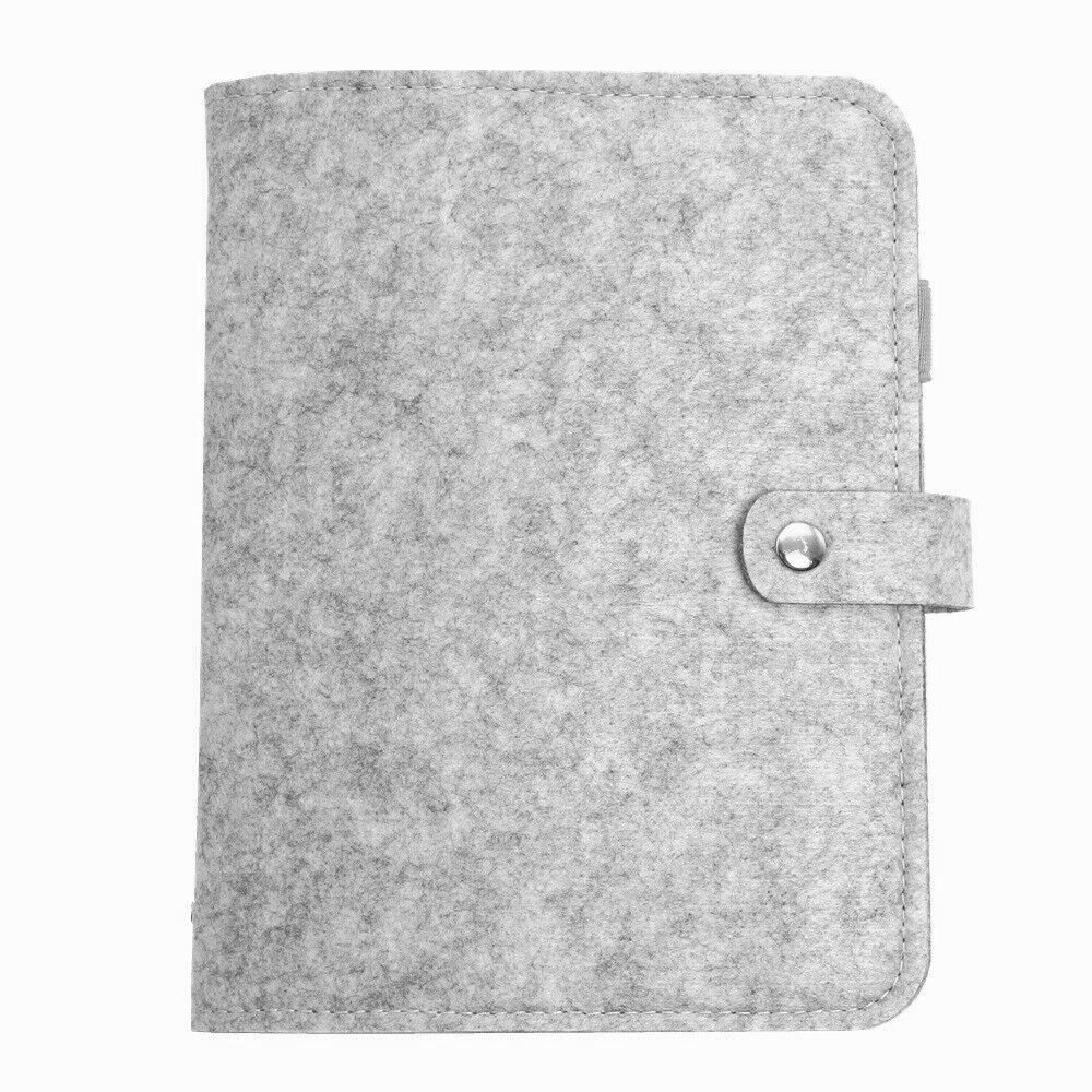 Vintage filtplanlægger dagsorden planlægger cover bindemiddel  a5 mejeri rejsedagbog grå filt + metal  a5 filt notebook cover (ingen indvendig pag