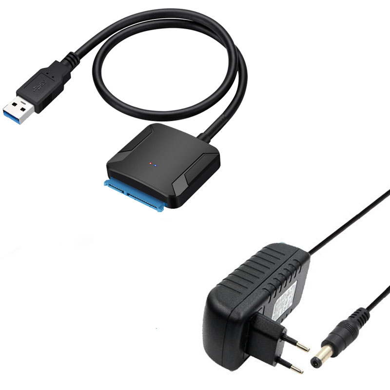 Convertidor de Cable adaptador SATA USB3.0 Cable USB 3,0 de 22 pines a SATA con adaptador UE EE. UU. Reino Unido para disco duro HDD de 2,5 pulgadas y 3,5 pulgadas