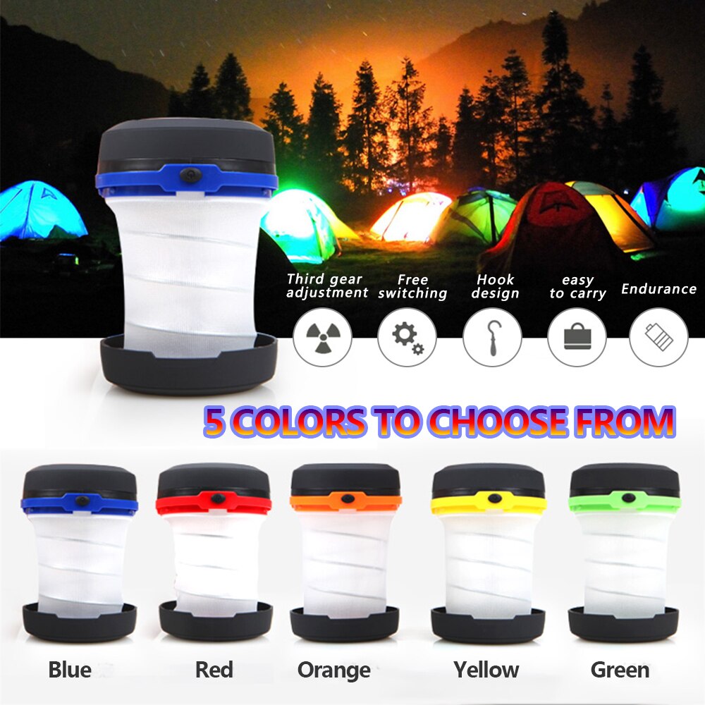 Led multifunktionell teleskopisk fällbar campinglampa utomhusficklampa minitält nödljus bärbar ficka aa ficklampa
