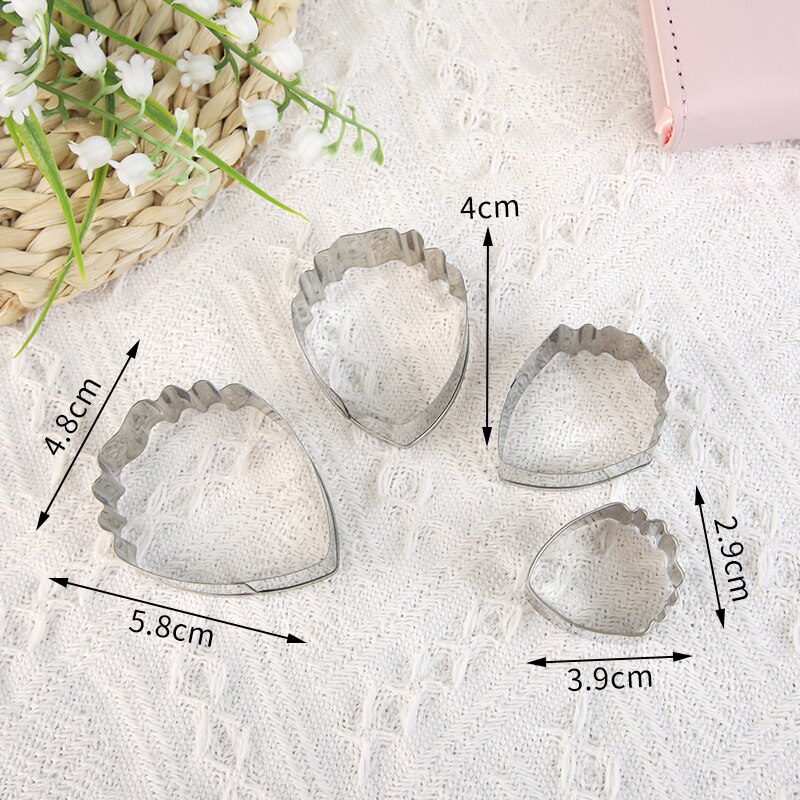 3Pc 4Pc Biscuit Cutter Mold Rvs Cookie Cutters Diy Cartoon Fondant Gebak Mold Voor Keuken Bakken Accessoires: Stainless steel 3