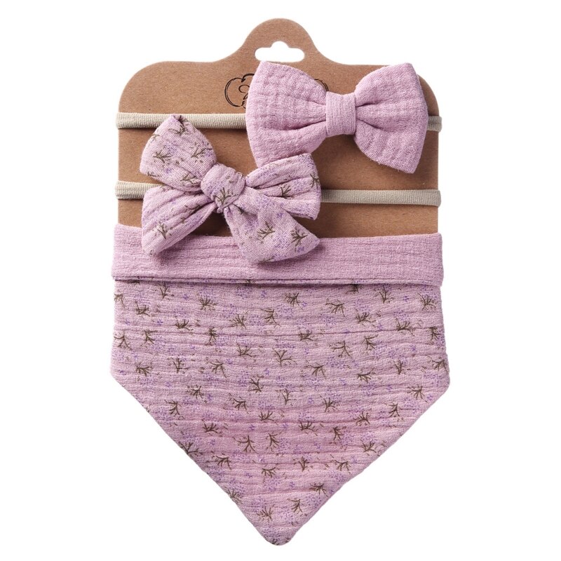 3 pz/set cotone bavaglino fiocco fascia pulsante regolabile triangolo Saliva asciugamano stampa neonato ragazzo ragazza alimentazione Burp panno: 9