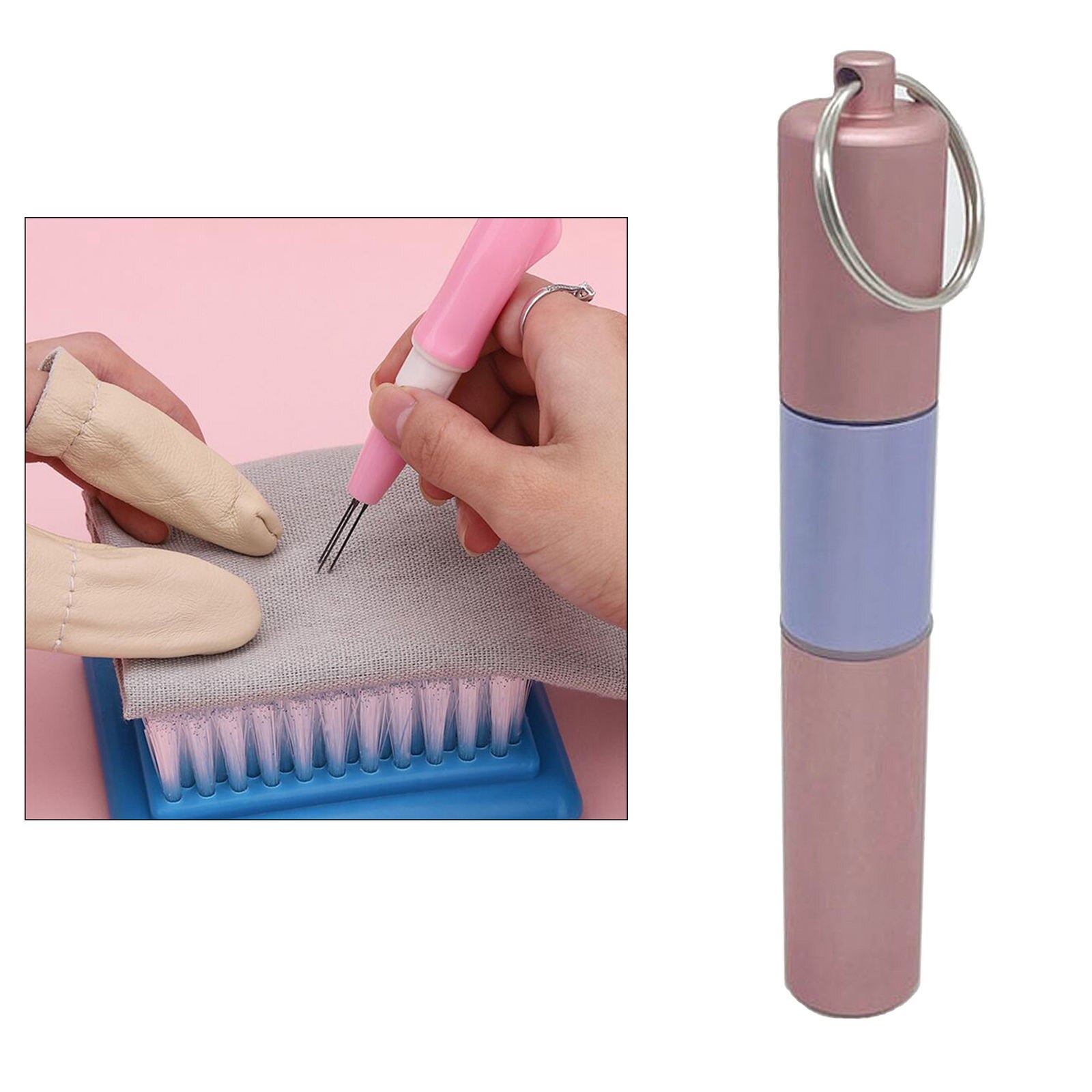 DIY 6 Needles Tool Craft Wool Felt Stitch Punch Tool Felting More Efficient (Felt Stitch Punch Tool w/ Stainless Steel Handle)