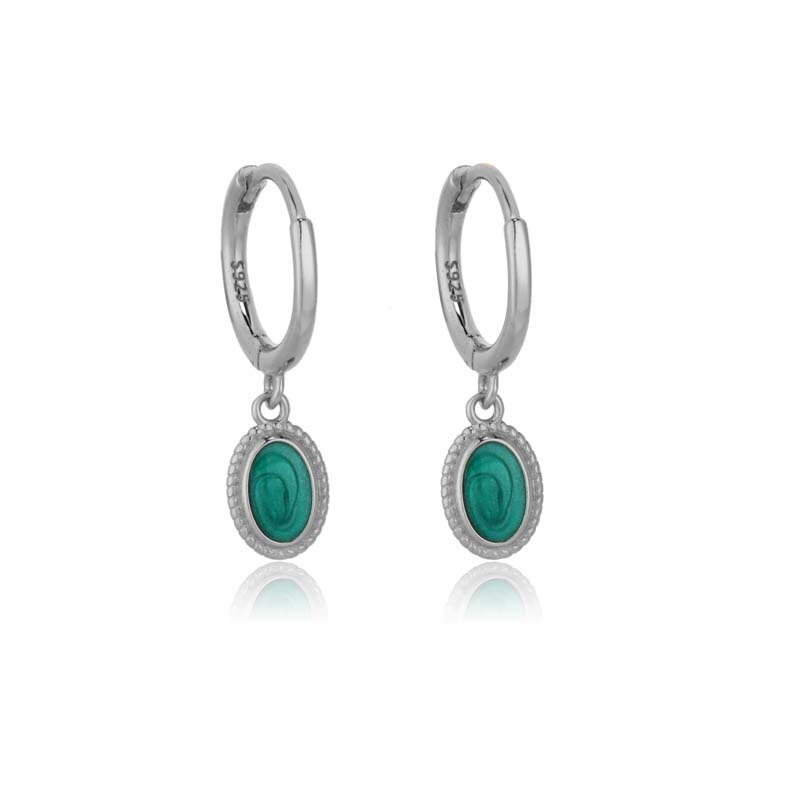Goud Zilver Kleur Geometrische Pave Green Zirkoon Opknoping Oorbellen Voor Vrouwen Luxe Chic Bohemian Party Sieraden Pendientes 2022: BW0071-S