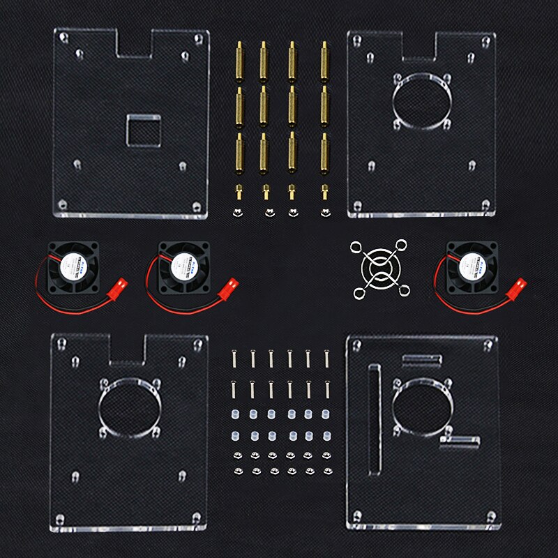 S ROBOT Raspberry Pi 4 Model B Case Clear Box Cover for Raspberry Pi + Cooling Fans for DIY Raspberry Pi 4/3B+/3B RPI137