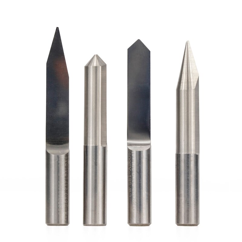 1pc 6mm Shank CNC Engraving Bit Carving Bit Carbide PCB 3D Milling Cutter 20 25 30 60 90 Degree Flat Bottom V Shape End Mill