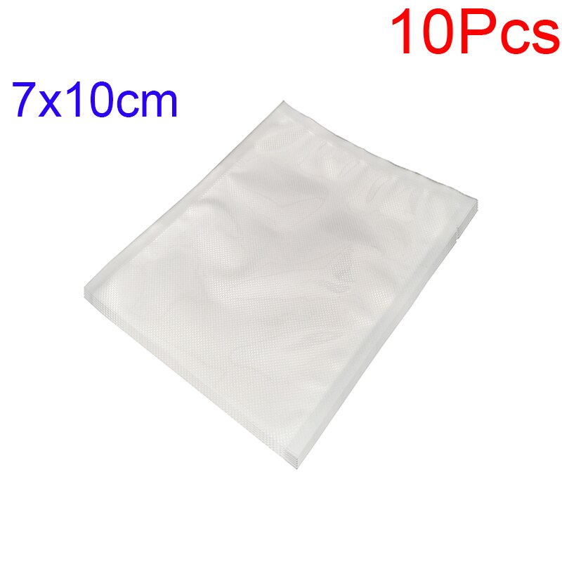 10 kpl/erä tyhjiötiiviste pussit rulla tyhjiö elintarvikepussi varastointi tiiviste pakkaussäiliö: 7 x 10cm 10 kpl