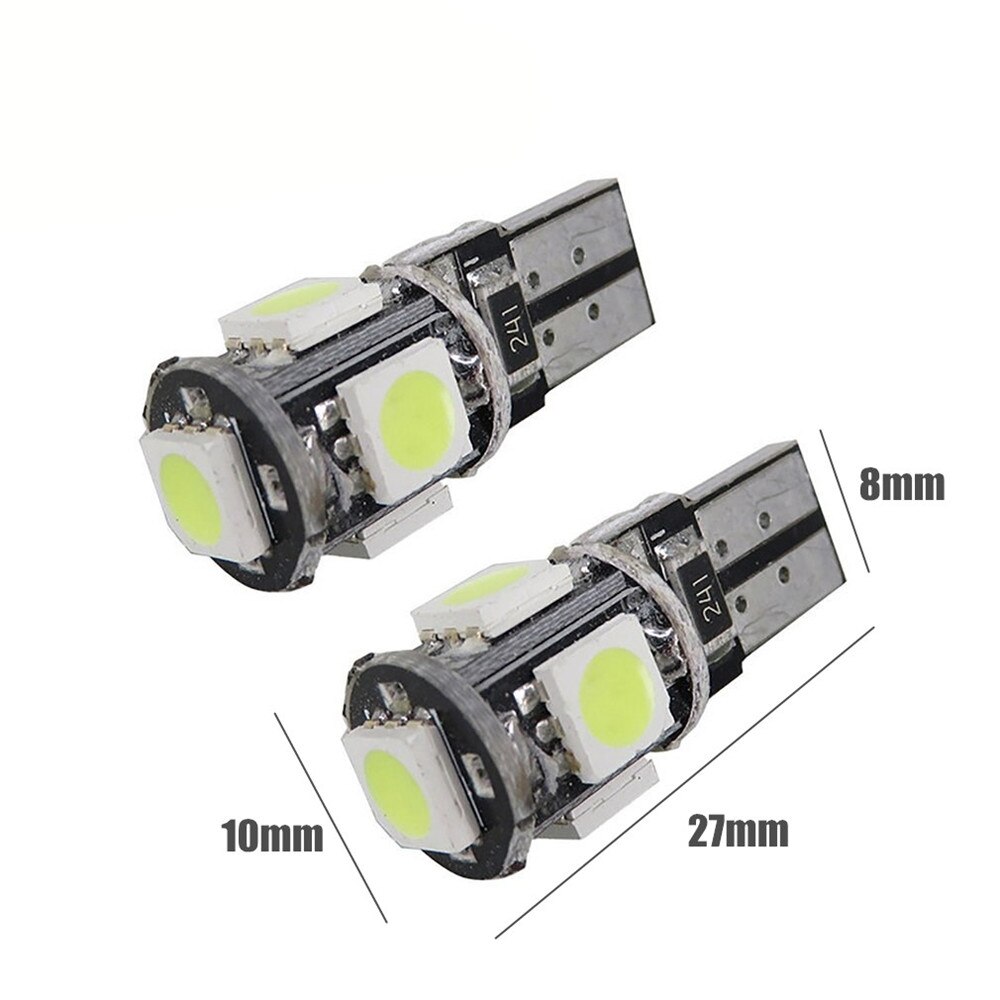 Canbus-luz Led para coche, luz blanca, azul, roja, amarilla, verde, T10 5smd 5050, accesorios de decoración para coche