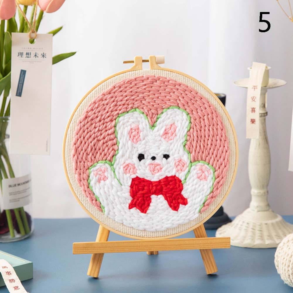 Kit de bordado de dibujos animados con hilo, costura artesanal para principiantes, Kits de aguja de punzón para bordado, decoración de punto de cruz hecha a mano: 5