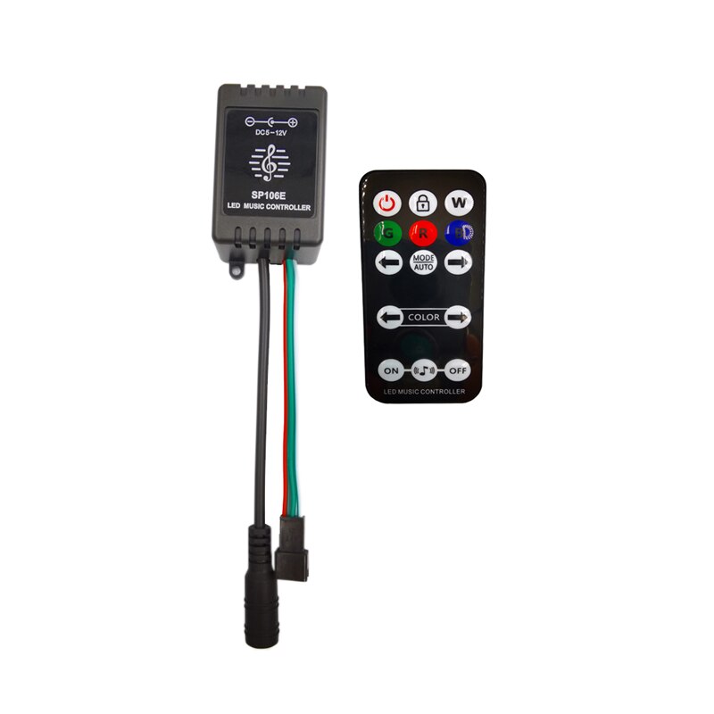 Ws2812b Controller Controlador Rgb Led Strip 12v5v Bluetooth Sp107e Sp110e Muziek Rf Pixel Colorido Com Controle Mini Adresseerbare: SP106E