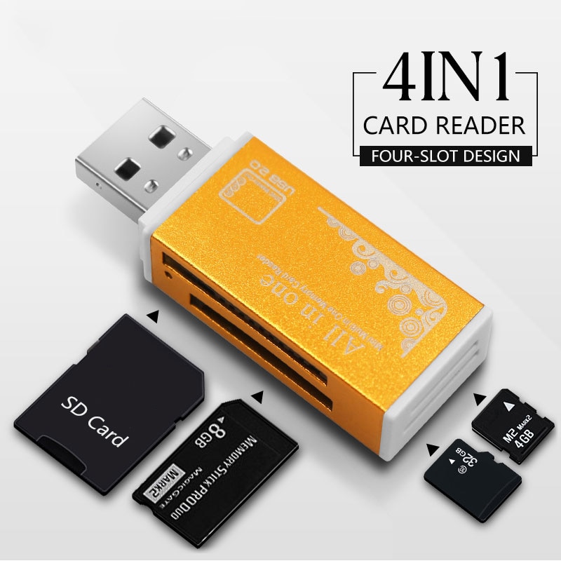 Usb 2.0 all  in 1 multi-geheugenkaartlezeradapter voor micro sd sdhc tf  m2 mmc 1 pc
