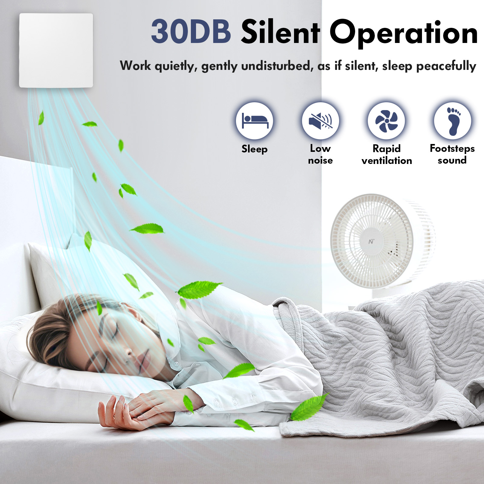 100mm 4" Extractor Fan Bathroom Kitchen Remote Control Two-Way Multifunction Max 5.7W 7 Speeds Silent Timer EU/UK Plug