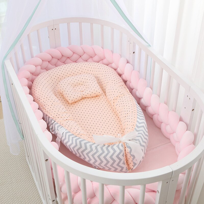 Portable Baby Crib Baby Bed Portable Newborns Bed Cot Baby Nest Cotton Children's Bed Portable Crib Folding Bed for Newborns: 8
