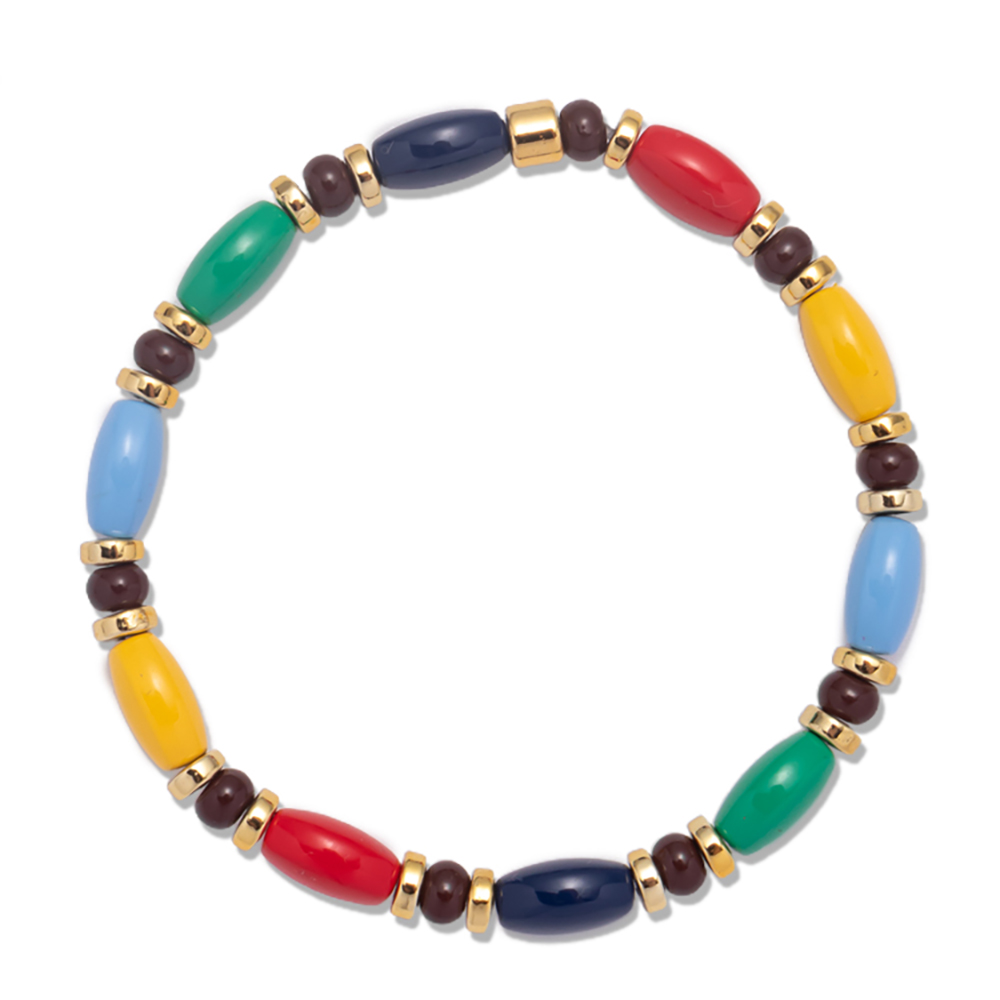 2022 nuovo Design perline colorate bracciali elastici braccialetti fatti a mano con perline Color arcobaleno bohémien per gioielli con perline da donna