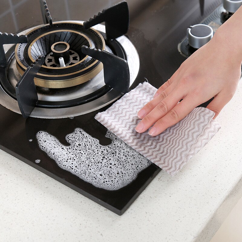50pcs/roll nano cloth Kitchen Anti-grease wiping rags Microfiber Cleaning Cloth home washing dish Cleaning kitchen accessories
