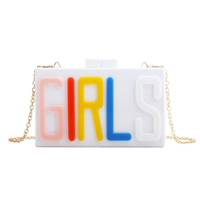 Directe verkoop dames flappen avondtassen enkele kettingen exclusieve aangepaste europese stijl patroon engelse ketting tas satchel: Wit