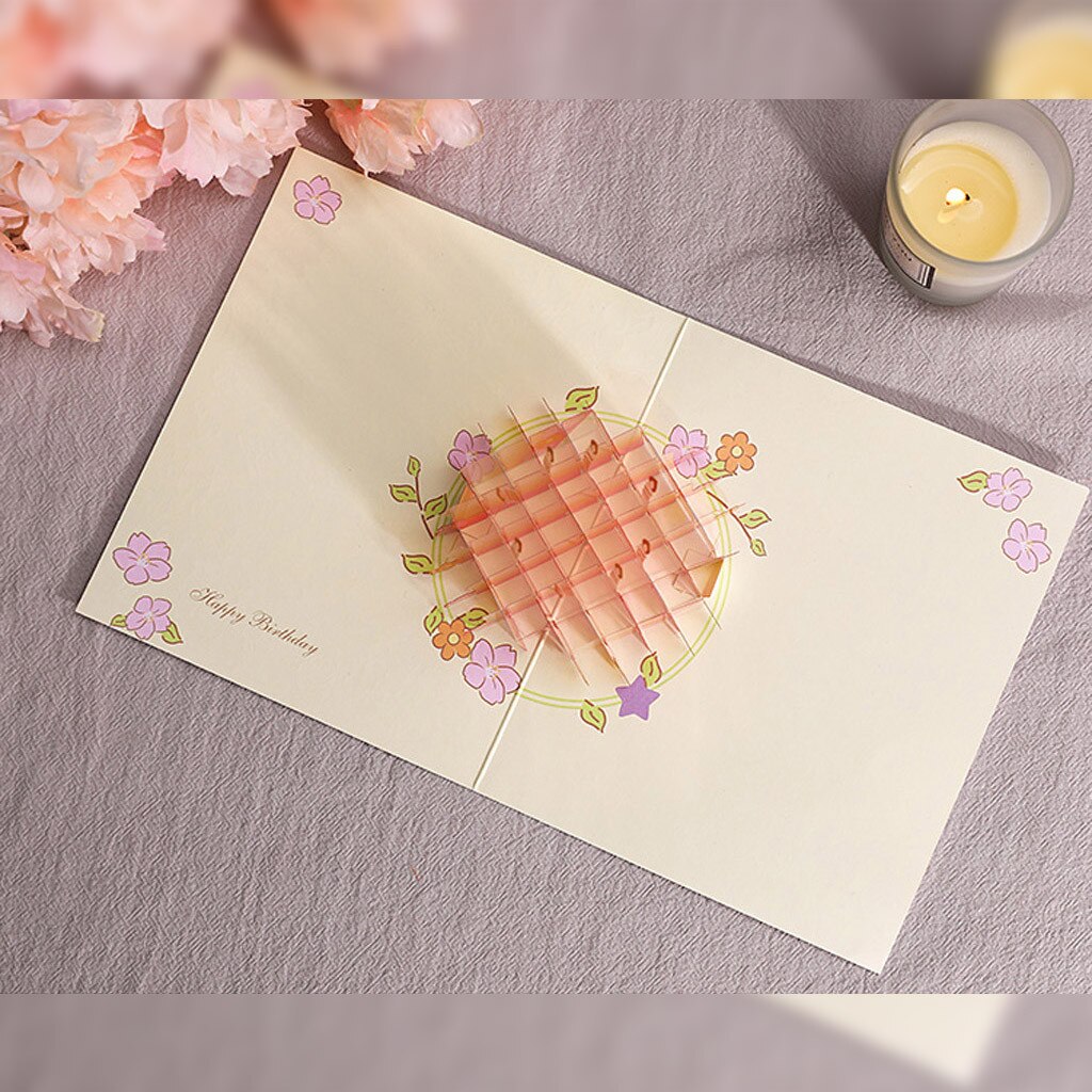 Tarjetas 3d Up para San Valentín, feliz cumpleaños, tarta de cristal, tarjeta de felicitación, feliz cumpleaños, tarjetas de felicitación de aniversario