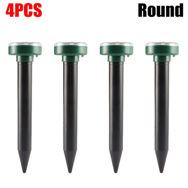 12PCS Solar Powered Pest Repeller Ultrasonic Mole Repellent Gopher Vole Snake Rodent Chaser For Lawn Garden Pest Control: Chocolate