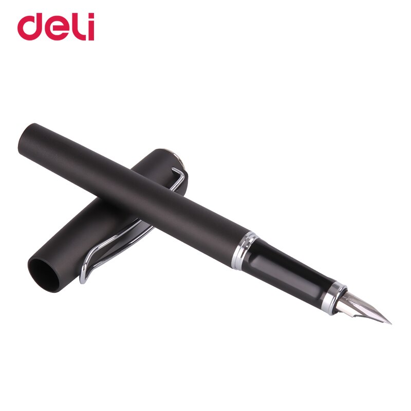 Deli metal fountain pen for writing school office stationery supply luxury fountain pen set with box business