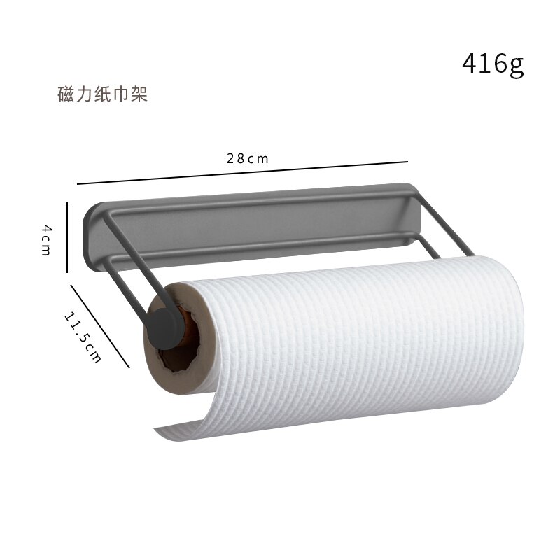 Xiaomi – étagère magnétique murale en acier inoxydable pour réfrigérateur, rangement de cuisine, autocollant, accessoires de cuisine: Gray tissue holder