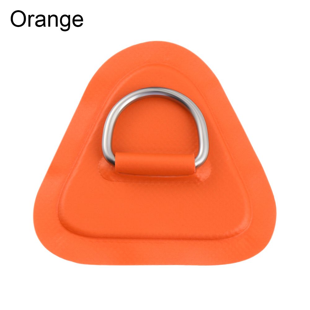 1Pc Surfplank Rubberboot Boot Pvc Patch Met Rvs Driehoek D Ring Pad/Patch Opblaasbare Boot Patch Kano dek Rigging Sup: orange