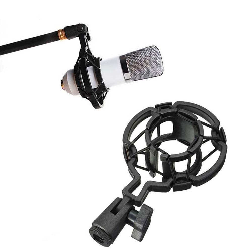 Universal Condenser Microphone Mic Shock Mount Holder Studio Recording Bracket For Large Diaphram Mic Clip Black