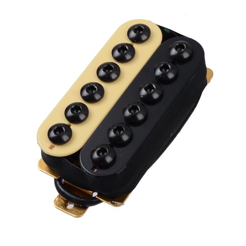Pastillas de guitarra eléctrica de doble bobina de Metal ajustable, pastillas Humbucker Punk, marfil/negro: Bridge Pickup