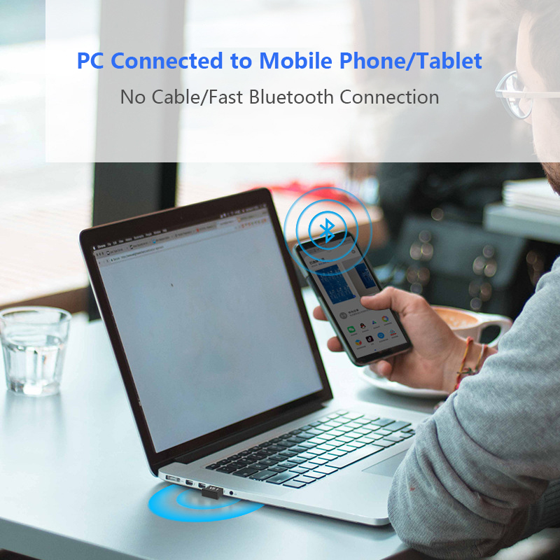 DBIT 5.1 Bluetooth Adapter USB Bluetooth Receiver Win8/8.1/10/11 Driver-Free Support Multiple Devices Simultaneous Connection